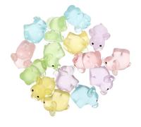 15pcs Glow in The Dark Miniature Elephant Statue Creative Diy Fairy Garden Decor Resin Animal Figurine for Home Desktop Micro Landscape Accessories