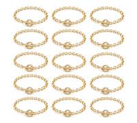 15PCS Gold Toggle Clasp Bracelet Chains for Jewellery Making | gold-tone round-link bracelet blanks, each 20.5cm long with a T-bar closure for charms, beads and pendants.