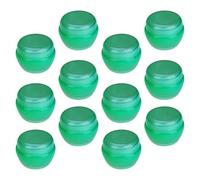 15pcs Green Mushroom Plastic Cream Jar 20g Leak Proof