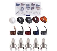 15Pcs Guitar Picks Set - Stainless Steel Thumb Pick Set with 15 Grid Case Storage Box,Finger Protectors for Acoustic Guitar Banjo Bass Ukulele