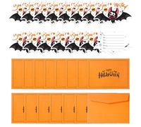 15pcs Halloween Invitation Cards with 15pcs Envelopes, Funny Halloween Invitations Happy Halloween Theme Birthday Party Card for Kids Adults Halloween Party Supplies(Bat Pattern)