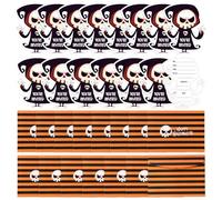 15pcs Halloween Invitation Cards with 15pcs Envelopes, Funny Halloween Invitations Happy Halloween Theme Birthday Party Card for Kids Adults Halloween Party Supplies(Skull Pattern)