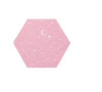 15pcs Hexagonal Felt Board Tile Notice Cork Self Adhesive Pin Message Room Wall Decor Sticky Notes Photo Display for Walls and Home(Pink)
