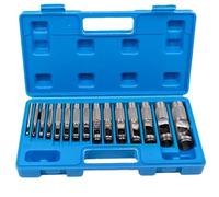 15pcs Hollow Punch Set, Round Hole Punch Tool for Leather Craft, 3-25mm Steel Metal Punches, Blue, 3/4/5/6/7/8/9/10/11/12/13/14/16/19/25 mm