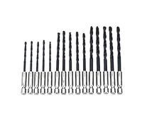 15pcs Inch 1/4 Hex Shank Twist Drill Bit 3mm 4mm 5mm HSS Nitriding Black Kit Hand Tools