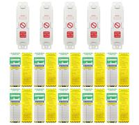 15PCS Ladder Tags,Contains 5 Holders & 10 Ladder Inspection Tags Inserts