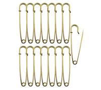 15Pcs Large Safety Pins,75mm/3" BigSafety Pins Heavy Duty Big Gold Safety Pin for Clothes,Giant Extra Large SafetyPins for Thick Fabric,Leather,Canvas Fixed Blankets,Shawl