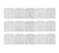 15pcs Letter Template Hollow Reusable PET Painting Mold DIY Interesting Card Making Supplies for Art Project
