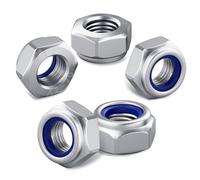 15PCS M8 Nylock Nuts, HOLMOL 8mm Locking Nuts, DIN 985 Stainless Steel M8 Self Locking Nut for Bolts, Nyloc Hexagon Nut for Lock Washers, Bolts, Screws
