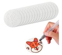 15pcs Magic Foam Texture Paper, 3.15x3.15in Round 3D Foam Texture Paper White Cellulose Cards Magic Blank Canvas Sponge Puffy Painting Card DIY Art Kids Craft Supplies Kit for Acrylics Painting