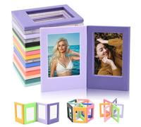 15PCS Magnetic Photo Frames for Fridge, Mini Frames for Instax Photos, 3 Inch Colourful Plastic Frames, for Polaroid Pictures, Tabletop, Office, Creative Home