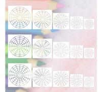 15Pcs Mandala Dot Painting Stencils, 8/12/16 Segment 3/4/5/6/8 Inches Reusable Stencils Segment Mandala Template Dot Painting Tool Set for DIY Wall Tile Paper Fabric Glass Metal Art