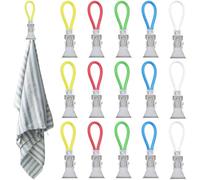 15PCS Metal Towel Clips - Tea Towel Hooks Set - Durable Towel Hangers for Kitchen, Bathroom, Home - Multi-Color Clothes Pegs for Hanging Towels (Assorted Colors)