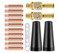 15PCS MIG Welding Accessories Kit for 15AK MB15 Torch - 0.035" Flux Core Nozzles, Contact Tips, Tip Holder Diffusers, Nozzles, 0.9mm Tips, Wrench