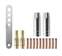 15Pcs MIG Welding Nozzles Tips Holders Kit for 15AK Torch, Gas Nozzle Tip Holder Consumables for MAG Welder up to 180A