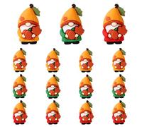 15pcs Mini Fall Gnomes Figurines, Lovely Small PVC Miniature Gnomes Statues Autumn and Thanksgiving Themed Designs for Table Sofa Bookcase Shelf Tiny Ornaments