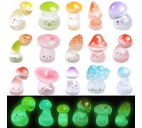 15Pcs Mini Resin Figures, Cute Resin Toadstool Garden Ornaments, Tiny Mushroom Decor for Garden Courtyards Bonsai Craft, Mini Things Mushroom Gardens Ornaments
