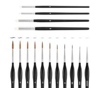 15Pcs Miniature Model Paint Brushes Set with Domed Dry Brush, Fine Detail Paint Brushes Set for Art Painting, Models, Watercolour, Oil, Acrylic, Miniatures (15Pcs)