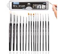 15PCS Miniature Paint Brushes,Fine Detail Paint Brush for Acrylic Oil Watercolor,Professional Brushes Drybrush Set with Container for Miniature Citadel Model Painting