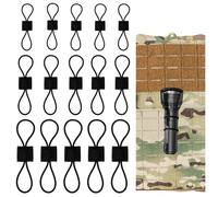 15Pcs Molle Attachments Tactical Gear Holder Clip Molle Webbing Binding Ribbon Multipurpose Tactical Backpack Accessories Molle Web Dominator Elastic Strings Buckle Molle Accessories