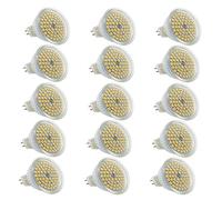 15pcs MR16 GU5.3 LED Lamp 3W Warm White 3000K CRI80+, No Strobe Effect, AC DC 12V 320lm Equivalent Bulb 25W 120° Angle Ø 49 x 50mm