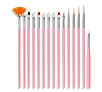 15pcs Nail Art Brush Kit Builder Set for Design Painting Pen Tool