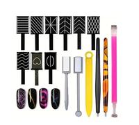 15Pcs Nail Magnet Set, Cat Eye Magnet for Nails Magnetic Nail Polish Set, For Diy Manicure Strong Suction Home Salon Nail Art Tools, Creating The Ideal Cat-Eye Effect