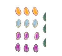 15pcs Natural Agate Slices Pendants with Drilled Hole Irregular Healing Crystals Stones for DIY Jewelry Craft Making Size S (Red, Blue, Green, Yellow, Purple)