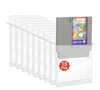 15Pcs NES Cartridge Clear Case Protector, Cartridge Protector Cases Compatible with Nintendo NES Cartridge Games,Anti Dust,Scracth Free Clear PET Cases Protector