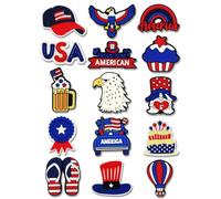 15Pcs Nurse Dinosaur Summer Concha Animals Monster Truck Jesus Pink Girls Independence Day Construction Vehicle Shoe Charms for Croc Bubble Slides Sandals Clogs, Shoe Decorations for Adults Men Women