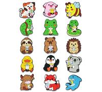 15Pcs Nurse Dinosaur Summer Concha Animals Monster Truck Jesus Pink Girls Independence Day Construction Vehicle Shoe Charms for Croc Bubble Slides Sandals Clogs, Shoe Decorations for Adults Men Women