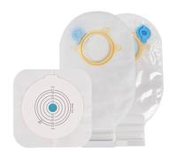 15PCS Ostomy Supplies, 2-Piece Colostomy Bags for Ileostomy Stoma Care, 20-57mm Cut to Fit (10 X Ostomy Bags+ 5 X Flat Chassis）