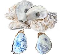 15Pcs Oyster Shells for Crafts, 4-5 Inch Natural Oyster Shells Bulk, Large Sea Shell for Crafting and DIY Painting, Beach Themes and Wedding Decor, Home Vase Fillers, and Xmas Ornaments