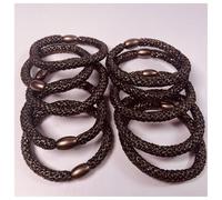 15Pcs/Pack Women Glitter Hair Scrunchies Elastic Hair Rubber Bands Girls Ponytail Hair Holder Hair Accessories(Brown)