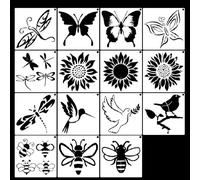 15Pcs PET Stencils 5x5Inch Hollowed Butterfly Drawing Templates for Wall Decoration Wood Sign Art Craft Project Kid Art Stencils Butterfly