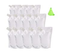 15PCS Plastic Beverage Bags Refillable Drink Clear Pouches Festivals Travel Plastic Drinks Flasks Cruise Kit Juice Bags Drink Container Party Hot Cold Beverage (250ml+380ml+500ml)