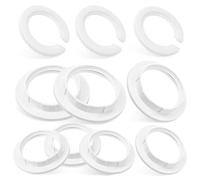 15pcs Plastic Lamp Socket Fixed Ring Set E27 to E14 White