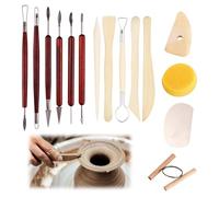 15Pcs Polymer Clay Sculpting Tools Set - Professional Pottery & Ceramic Carving Kit with Ball Stylus, Dotting Tools & Storage Bag for Air Dry Clay, Modeling, Engraving & Embossing DIY Crafts