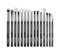 15Pcs Pro Natural Hair Eyeshadow Makeup Brush Set, Professional Goat and Pony Hair Bristles Brushes Set
