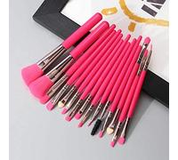 15Pcs Professional Makeup Brushes Set Fluorescent Series Wood Handle Foundation Blending Brush Face Beauty Cosmetic Tools(black-Soul Eater1)