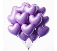 15pcs Purple Heart Shaped Balloons Romantic Love Valentine Balloons For Him Her Girl Baby Shower Wedding Valentine's Engagement Anniversary Decoration