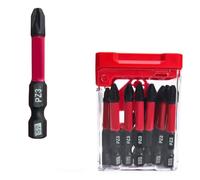 15Pcs Pz Pozidriv Screwdriver Bit Set for Long Anti-Torsion & Anti-Impact S2 Steel with Black Red Design for Professional and DIY Use