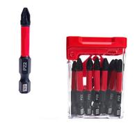 15Pcs Pz1/Pz2/Pz3 50Mm Long Anti-Torsion Pozidriv Bits for S2 Alloy Steel with Black Manganese Coating for Professional Use and DIY Projects