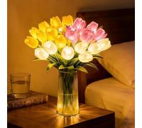 15PCS Radiant Romantic Tulip Light with a Vase, Twinkling Led Tulips that Never Fade, LED Lighted Artificial Flowers Tulip Lamp Gifts for Mother’s Day, Flower Table Lamp for Bedroom Decor (Mix)