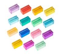 15pcs Rainbow Building Blocks Collection Transparent Acrylic Cubes Sensory Educational Toy Preschool Early Learning Activities Construction Building Stacker Stacking Game for Kid Boys Girls