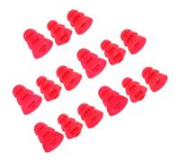 15pcs Red Silicone Earbud Caps 3.8mm Aperture Multi Size | Large, Medium and Small Sizes, Each, Replacement Set for Earphone Tips
