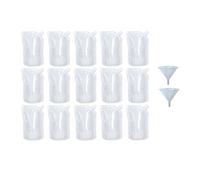 15pcs Refillable Drink Pouches for Festivals Clear Travel Plastic Drinks Flasks Cruise Kit Reusable Alcohol Liquor Juice Bags Drink Container Party Halloween Cold Beverage (250ml)