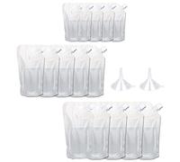 15pcs Refillable Drink Pouches for Festivals Essentials Festival Accessories Clear Travel Plastic Drinks Reusable Juice Bags Drink Container Party Halloween Christmas Hot Cold Beverage(8oz+14oz+17oz)