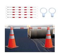 15pcs Retractable Traffic Cone Barrier - Lightweight Portable Road Work & Construction Safety Bar - Red Connecting Rods for Temporary Traffic Control & Event Barricades