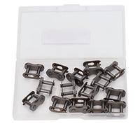 15PCS Roller Chain Links Metal High Strength Durable Chain Connector Links Prevents Thermal Cracking for Mini Bikes Motorcycles 40MN Material with Storage Box